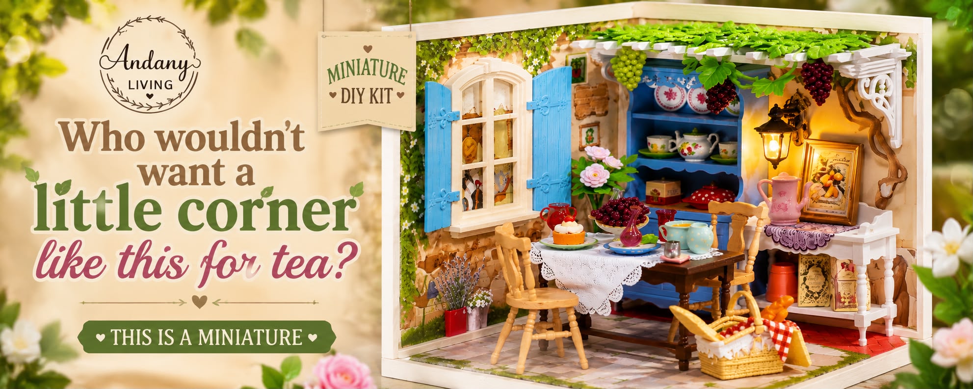 Who Wouldn’t Want a Little Corner Like This for Tea? | Midsummer Dream Yard Miniature DIY Kit