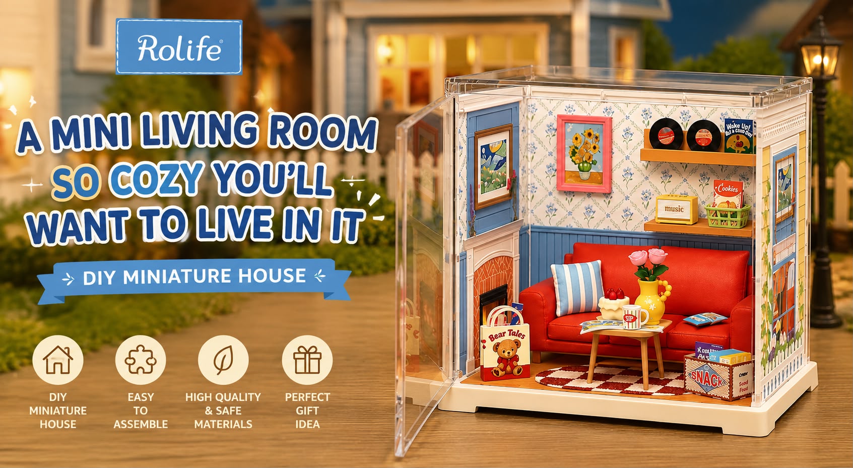 Rolife Country Blue Lounge Review – A Cozy Miniature Living Room Full of Charming Details