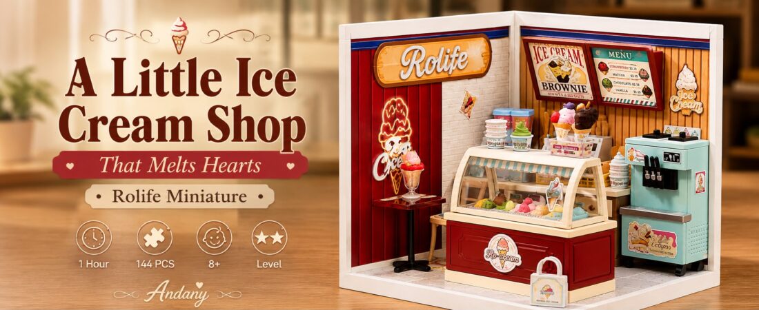 Rolife Miniature Ice Cream Shop Kit – Super Creator DIY Miniature House