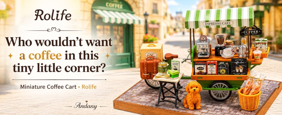Rolife Miniature Coffee Cart DIY Kit – Build a Charming European Coffee Corner