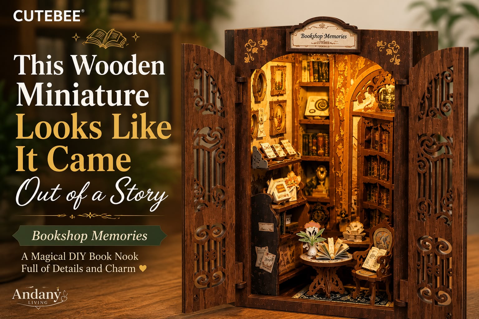 CUTEBEE Bookshop Memories Review | This Wooden Miniature Looks Like It Came Out of a Story