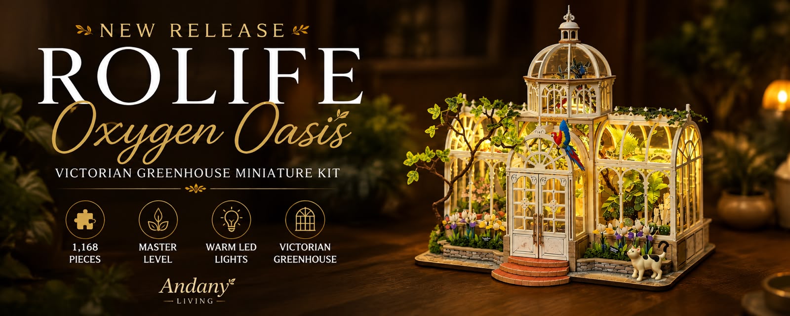 NEW Rolife Oxygen Oasis | Victorian Greenhouse Miniature Kit (Master Level)