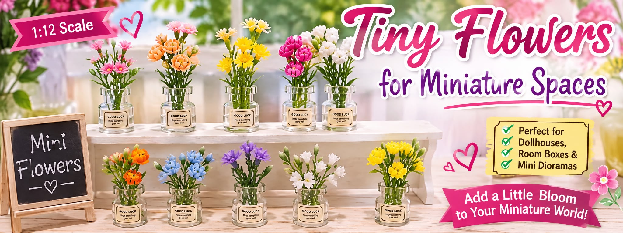 Tiny Flowers for Miniature Spaces | Dollhouse Decor 1:12